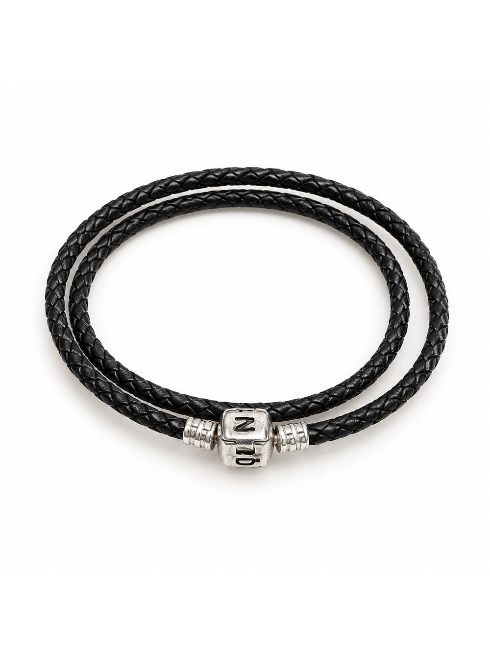 Pandora Black Braided Double Leather Bracelet